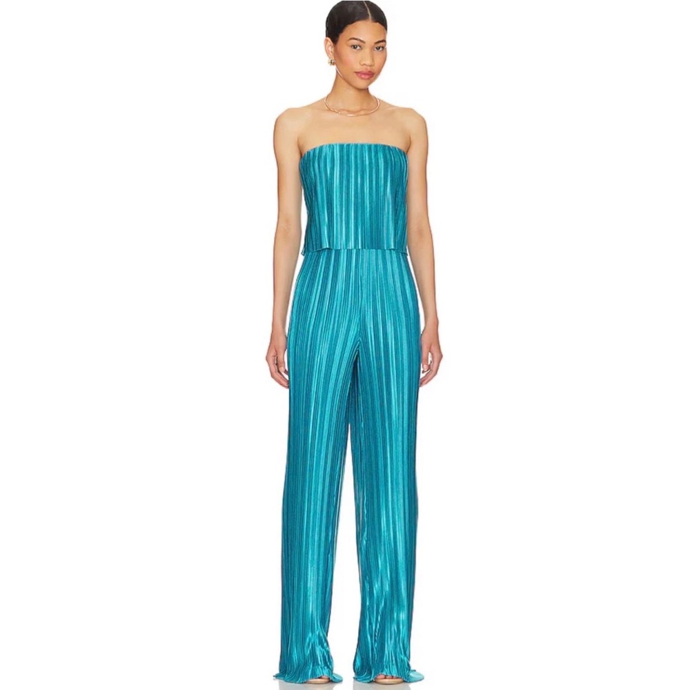 NWT Amanda Uprichard Collina Jumpsuit Maui Pleated Strapless XS